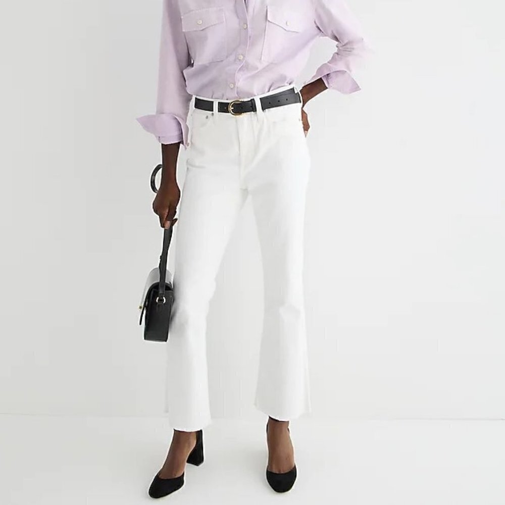 NWT - J Crew Petite 10" demi-boot crop jean in white wash